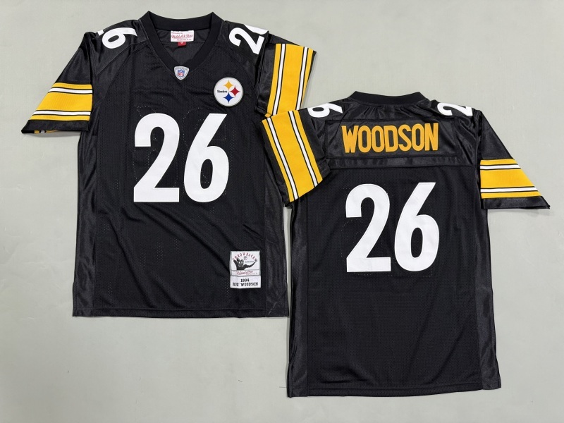Men 2025 Pittsburgh Steelers #26 Woodson black Throwback Limited NFL Jersey style 002->pittsburgh steelers->NFL Jersey
